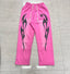 Pink Flame Graphic Track Pants – Oversized Streetwear Sweatpants