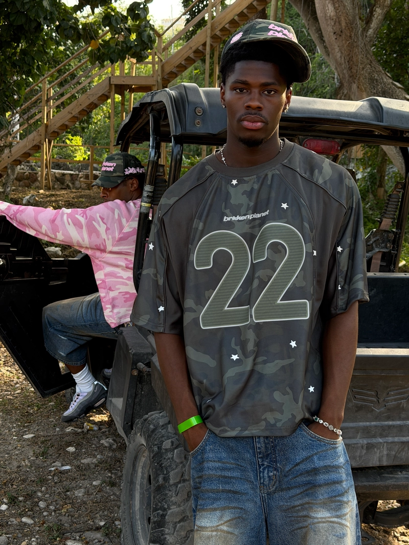 Broken Planet Twin Flames Foam Print T‑Shirt