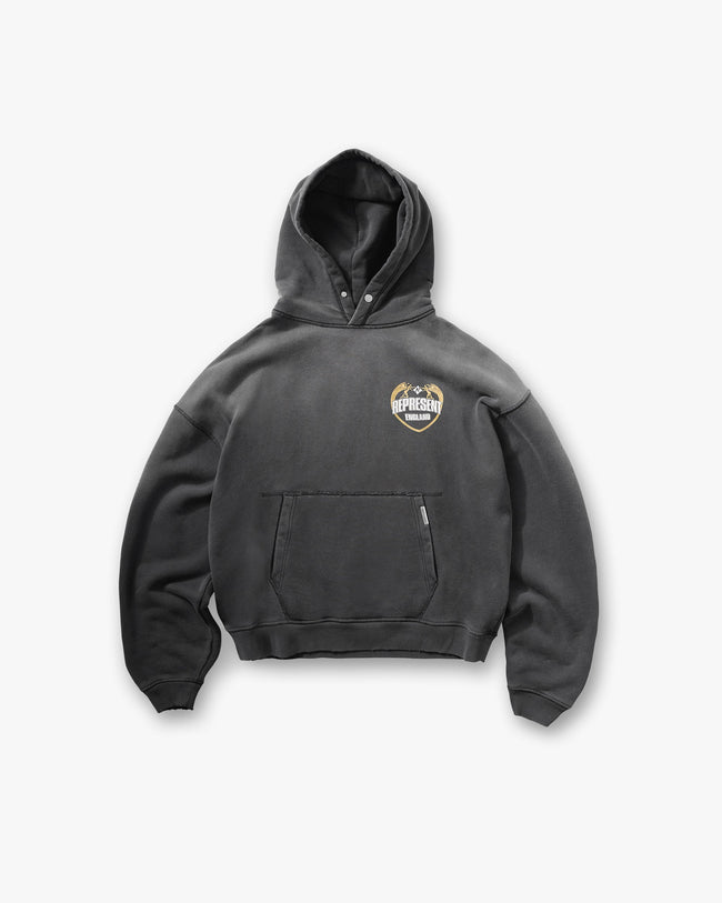 Represent Angel Border Hoodie - Stained Black Hover Image