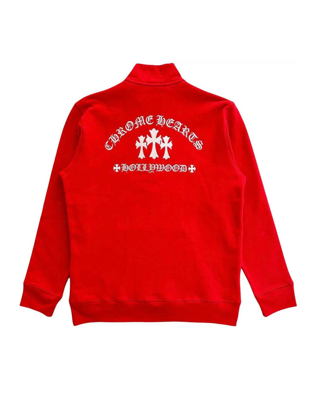 Chrome Hearts Triple Patch Quarter Zip Red Main Image