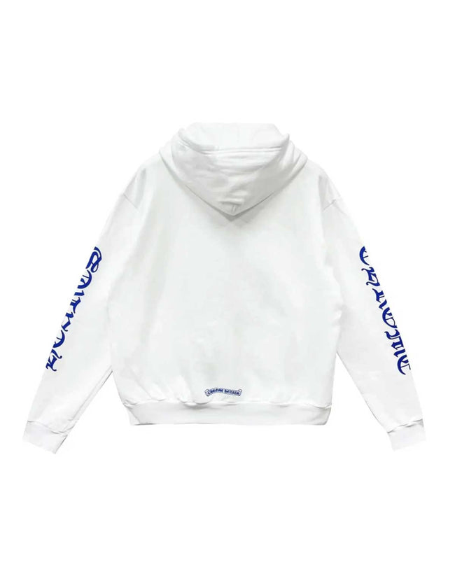 Chrome Hearts Vertical Logo Zip Up Hoodie White/Blue Main Image