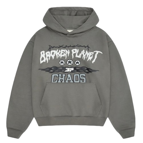 BROKEN PLANET MARKET 'TOTAL CHAOS' HOODIE (GUNMETAL GREY) Hover Image