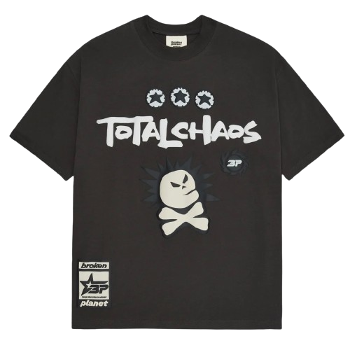 BROKEN PLANET MARKET 'TOTAL CHAOS' TEE (SOOT BLACK) Hover Image