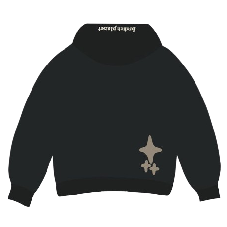 BROKEN PLANET MARKET 'FARSIDE OF THE MOON' HOODIE (SOOT BLACK) Main Image