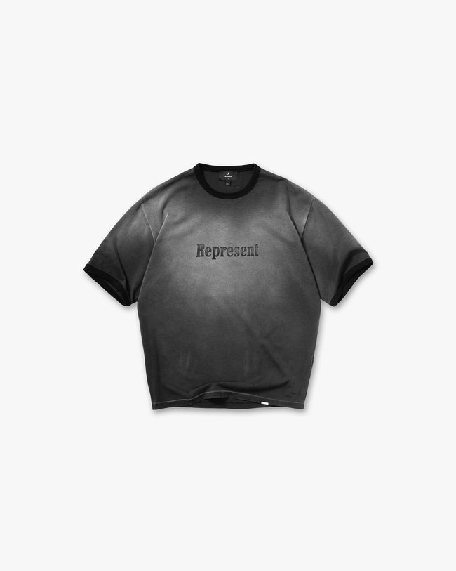 Represent Ringer T-Shirt - Stained Black Hover Image