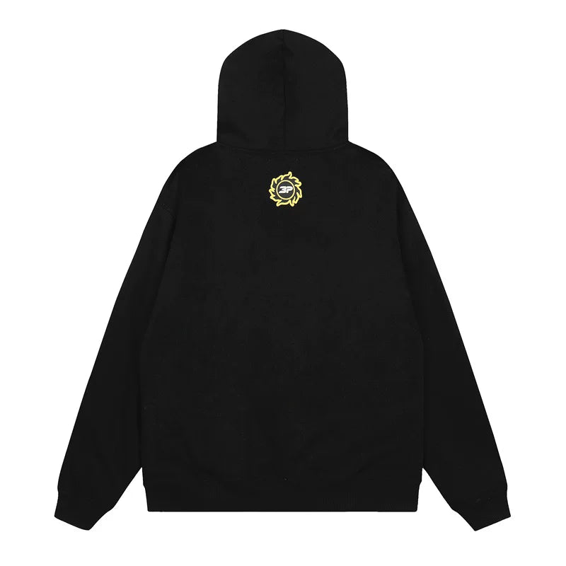 Broken Planet Moon Phases Foam Print Pullover Hoodie