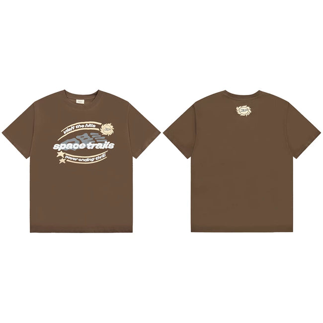 Broken Planet Space Trails Foam Print T‑Shirt Hover Image