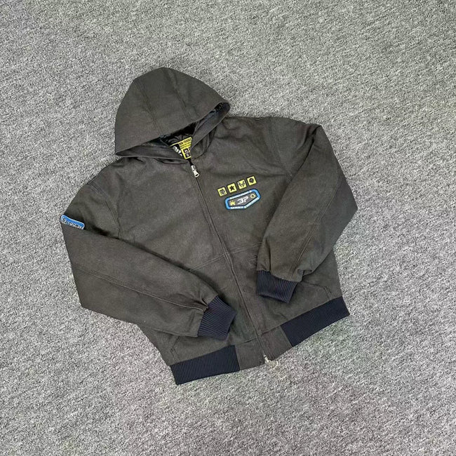 Broken Planet Patchwork Hooded Work Jacket Hover Image