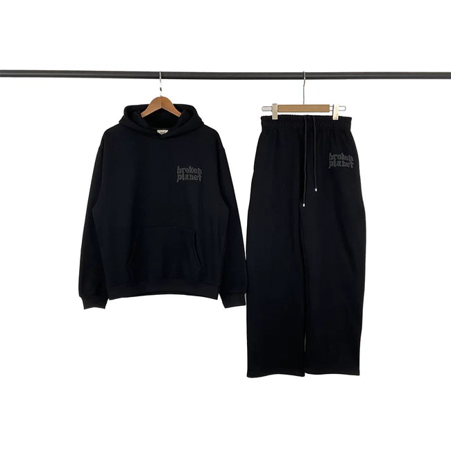 Broken Planet Black Hoodie Sweatpants Set Hover Image