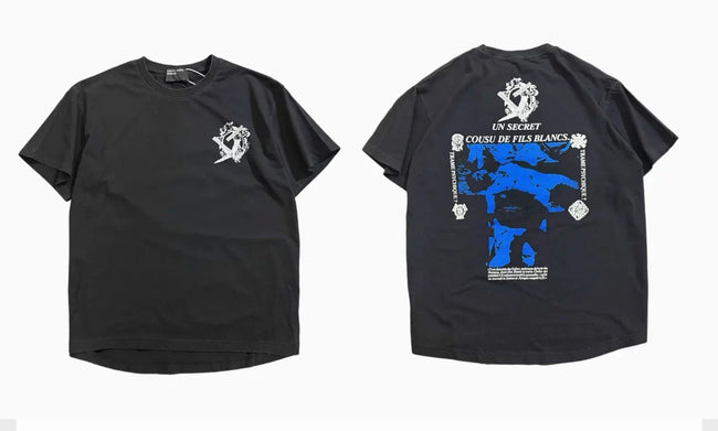 Enfants Riches Déprimés Blue Graphic Dual Print Black Tee Hover Image