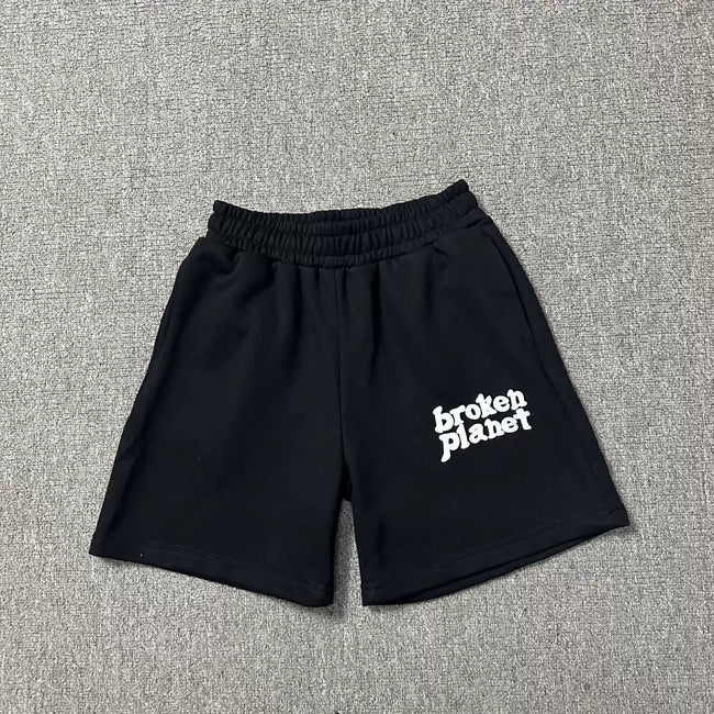 Broken Planet Black French Terry Sweat Shorts Hover Image