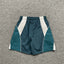 Broken Planet Teal White Color‑Block Nylon Shorts