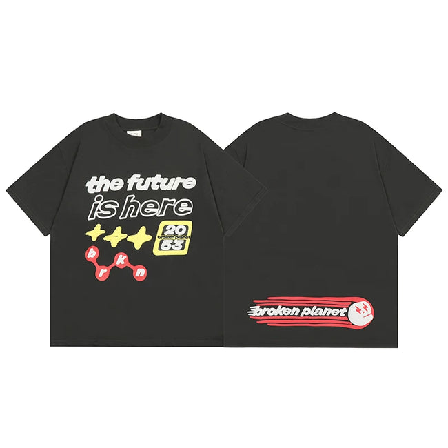 Broken Planet The Future Is Here Foam Print T‑Shirt Hover Image
