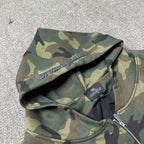 Broken Planet Cracked Saturn Camo Cropped Zip‑Up Hoodie