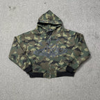 Broken Planet Cracked Saturn Camo Cropped Zip‑Up Hoodie