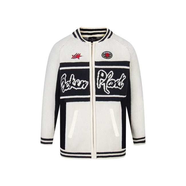 Broken Planet Varsity Knit Zip‑Up Jacket Hover Image