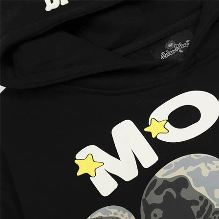 Broken Planet Moon Phases Foam Print Pullover Hoodie