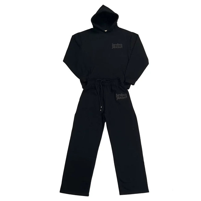 Broken Planet Black Hoodie Sweatpants Set Main Image