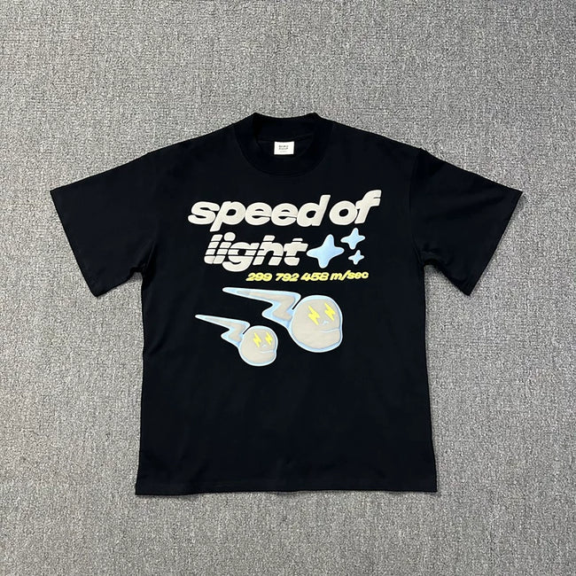 Broken Planet Speed Of Light Foam Print T‑Shirt Hover Image