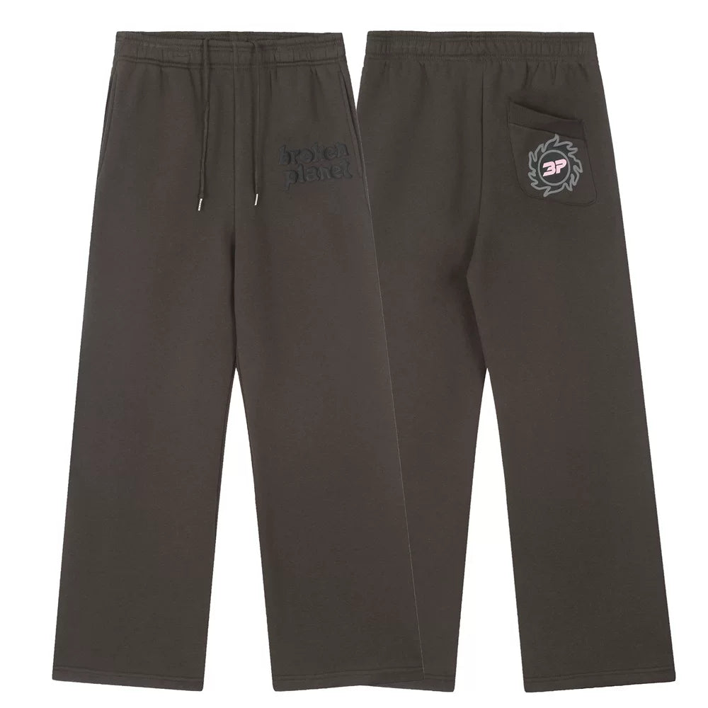 Broken Planet Dark Brown Wide Leg Sweatpants