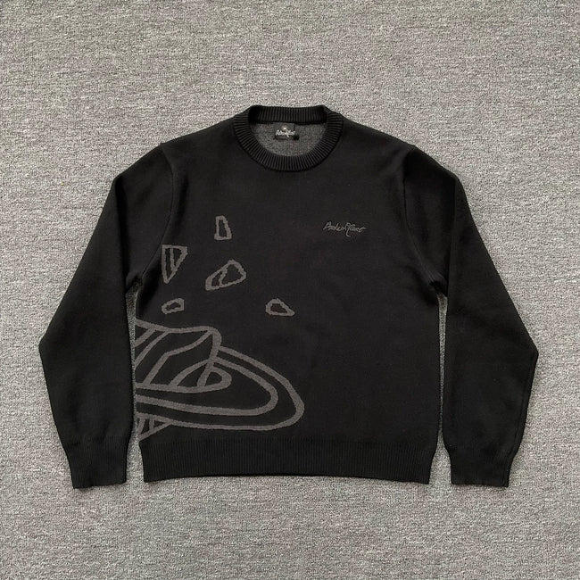 Broken Planet Saturn Meteor Subtle Knit Sweater Black Hover Image