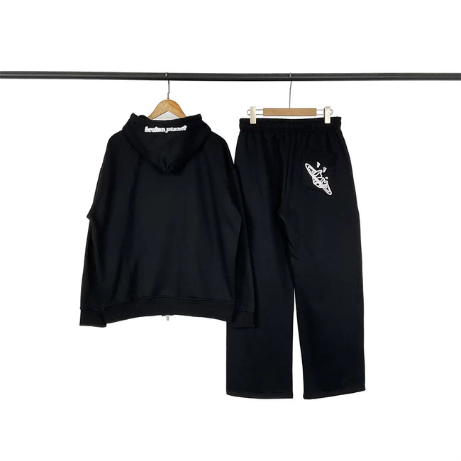 Broken Planet Broken Heart Planet Zip‑Up Hoodie Sweatpants Set Main Image