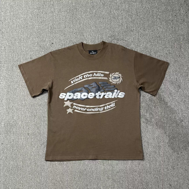 Broken Planet Space Trails Foam Print T‑Shirt Hover Image