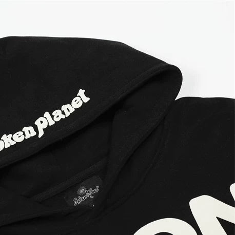 Broken Planet Moon Phases Foam Print Pullover Hoodie