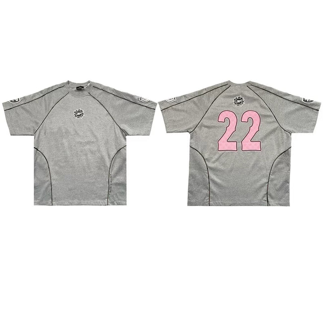 Broken Planet 22 Racing Jersey Grey Oversized Streetwear Short Sleeve Top Hover Image