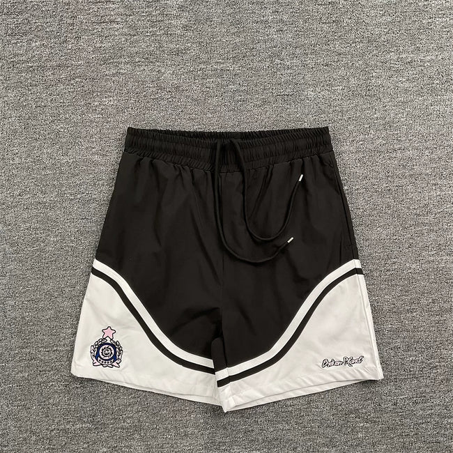 Broken Planet Black‑White Color Block Nylon Shorts Hover Image