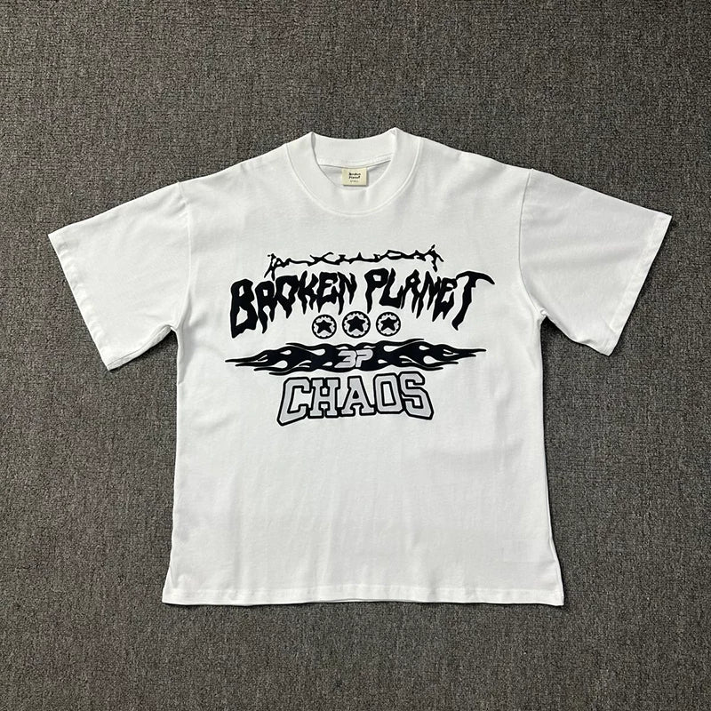 Broken Planet Chaos Foam Print T‑Shirt