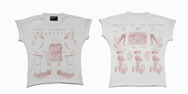 Enfants Riches Déprimés Pink Imperialism Print White Baby Tee Hover Image