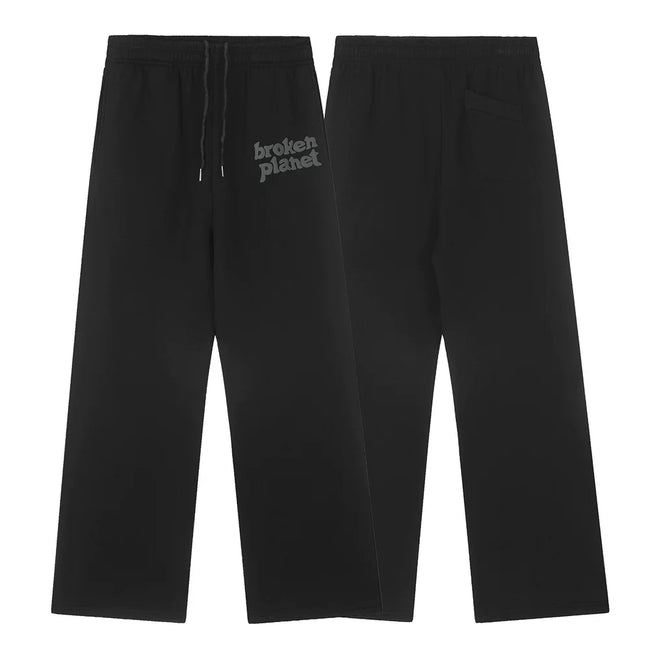 Broken Planet Black Wide Leg Sweatpants Hover Image