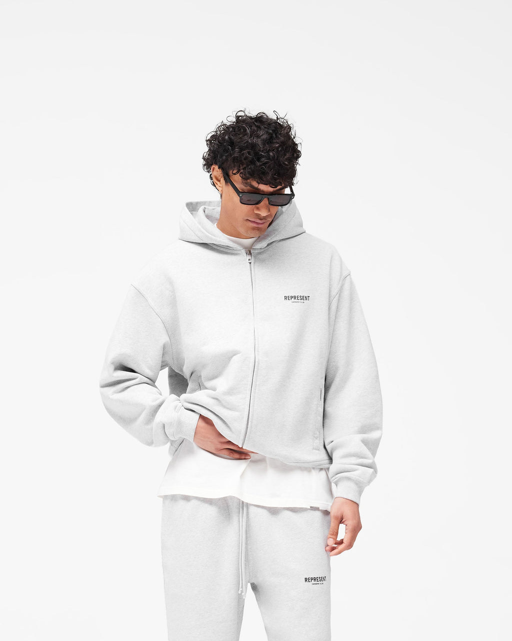 Represent Owners Club Zip Hoodie - Ash Grey