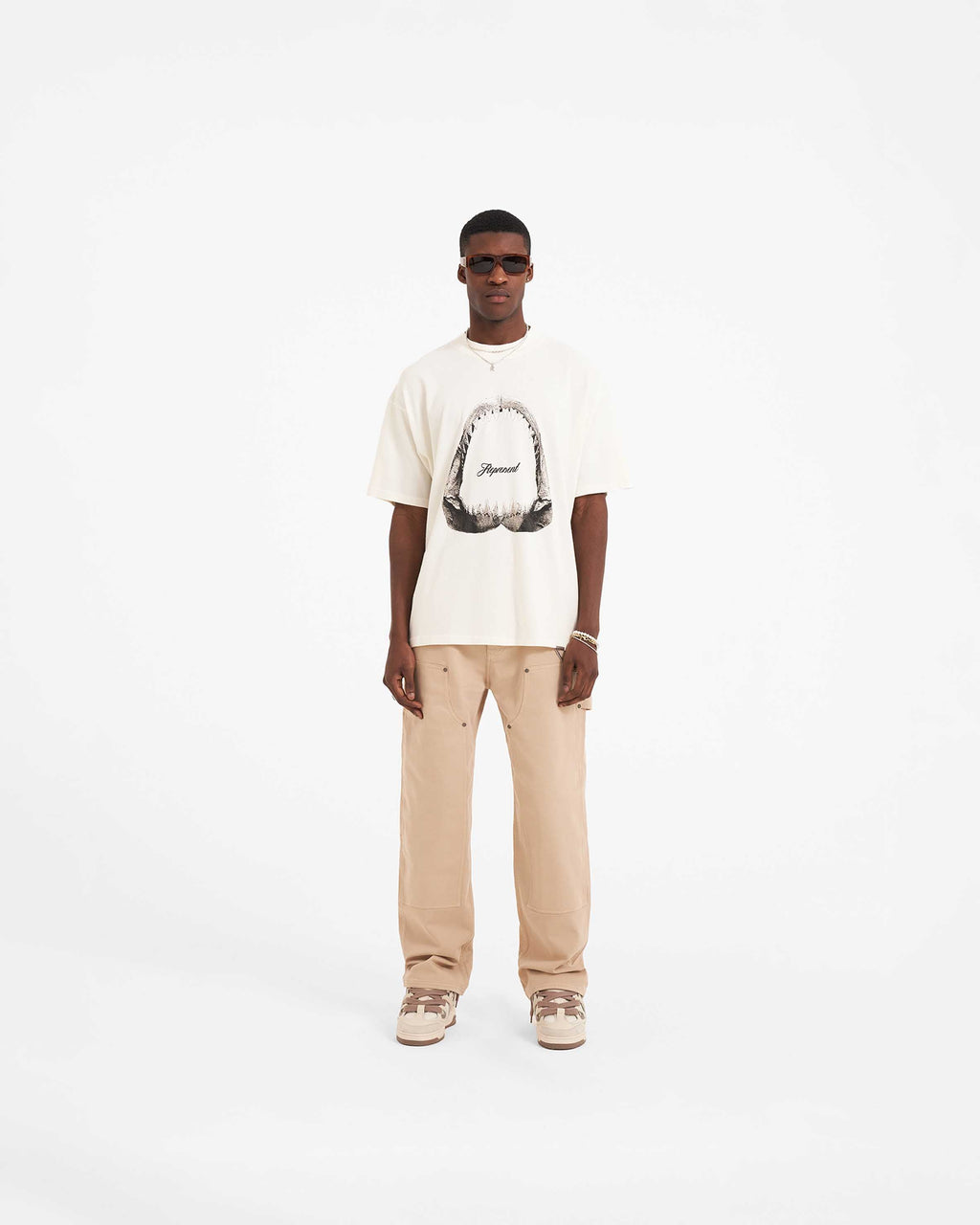 Shark Jaws T-Shirt - Flat White