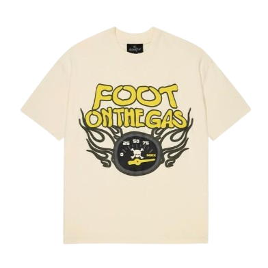 BROKEN PLANET MARKET 'FOOT ON THE GAS' TEE (VANILLA WHITE) Hover Image