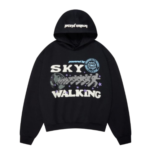 BROKEN PLANET MARKET 'SKY WALKING' HOODIE (MIDNIGHT BLACK) Hover Image