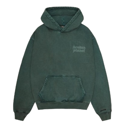 BROKEN PLANET MARKET 'WASHED BASICS' HOODIE (WASHED EMERALD) Hover Image