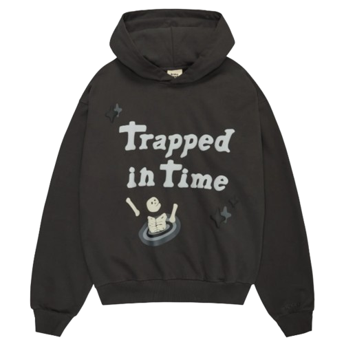BROKEN PLANET MARKET 'TRAPPED IN TIME' HOODIE (SOOT BLACK) Hover Image