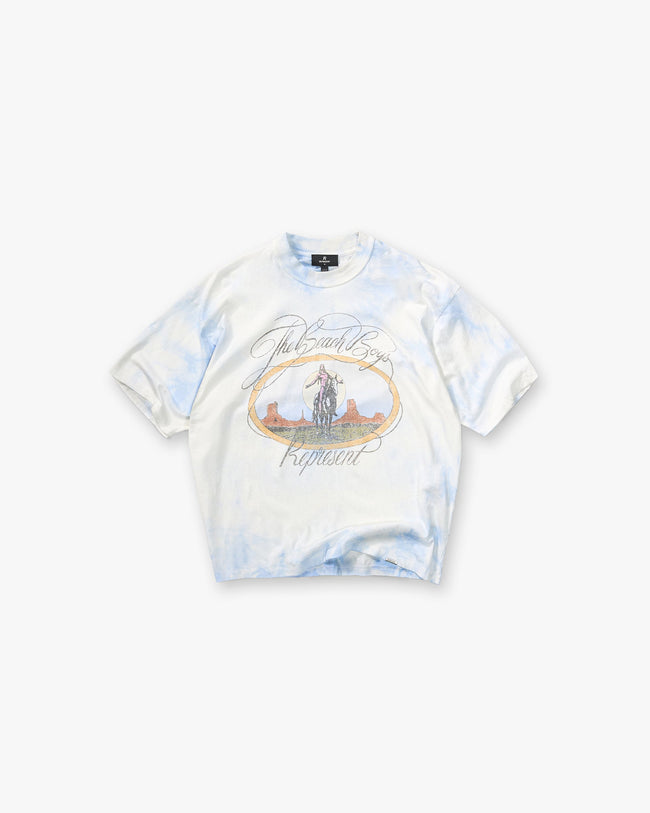 Represent x Beach Boys Script T-Shirt - Blue Tie Dye Hover Image
