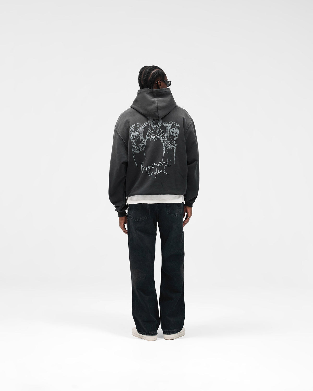 Hand Drawn Thoroughbred Hoodie - Aged Black