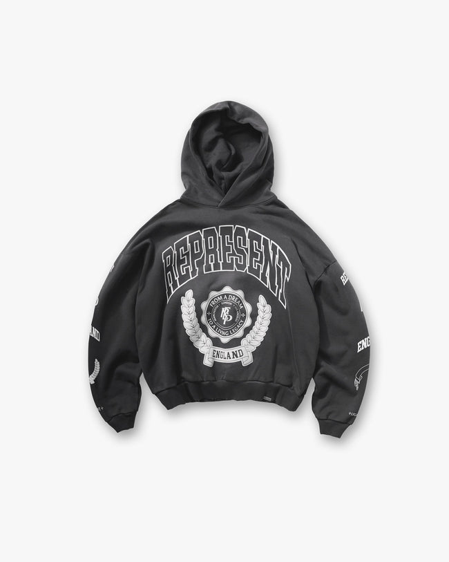 Represent Legacy Crest Hoodie - Stained Black Hover Image