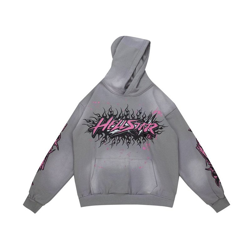 Hellstar Phantom Crest Hoodie – Ash Grey