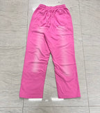 Pink Flame Graphic Track Pants – Oversized Streetwear Sweatpants