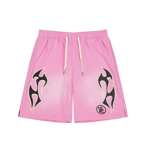 Tribal Flame Mesh Shorts – Pink Streetwear Athletic Shorts