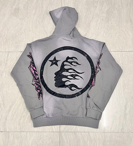 Hellstar Phantom Crest Hoodie – Ash Grey