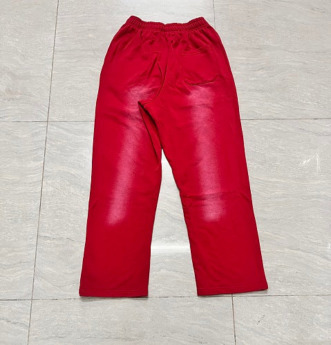 Crimson Flame Wide-Leg Sweatpants – Red Streetwear