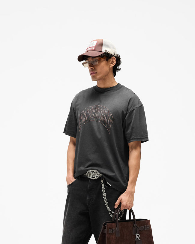 Embellished Represent T-Shirt - Stained Black Main Image